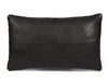 Arizona Leather Pillow Cover - Raven Black - Aaron Leather Goods