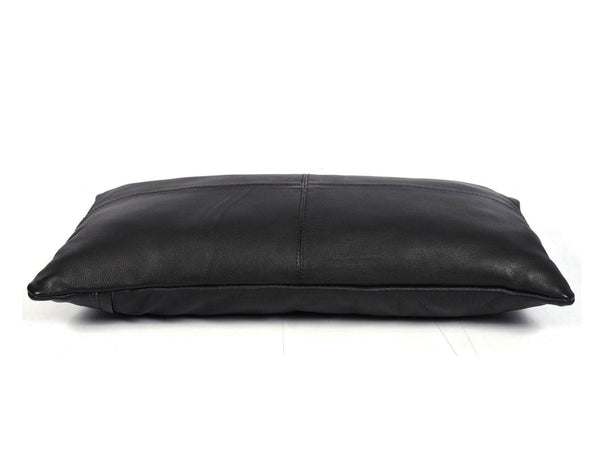 Arizona Leather Pillow Cover - Raven Black - Aaron Leather Goods