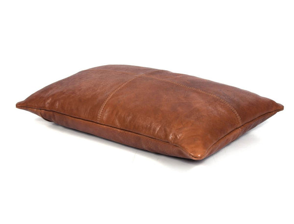 Arizona Leather Pillow Cover - Brown - Aaron Leather Goods