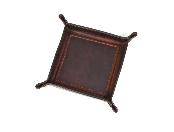 Ramage Leather Valet Tray - Walnut Brown - Aaron Leather Goods