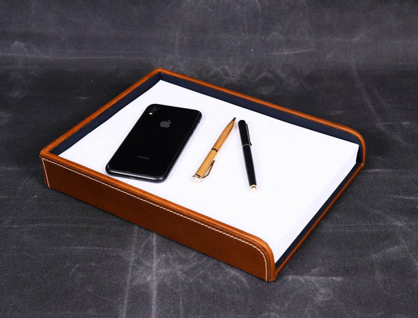 Morefo Leather Letter Tray - Multicolor - Aaron Leather Goods