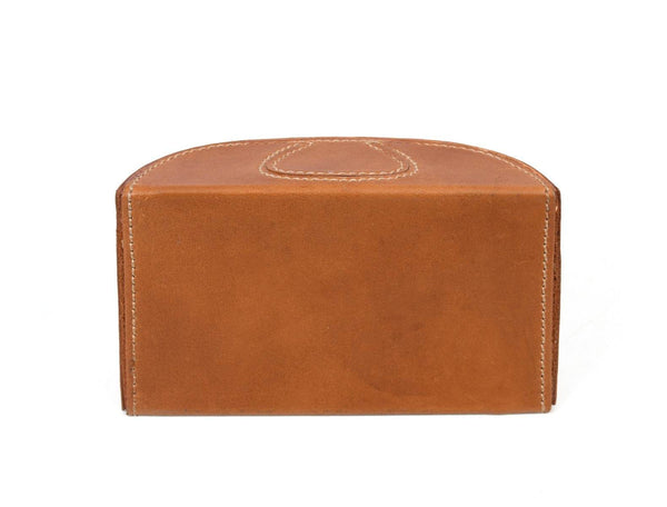 Odino Leather Tissue Holder – Caramel Brown - Aaron Leather Goods