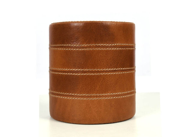 Glam Leather Bookend – Caramel Brown - Aaron Leather Goods