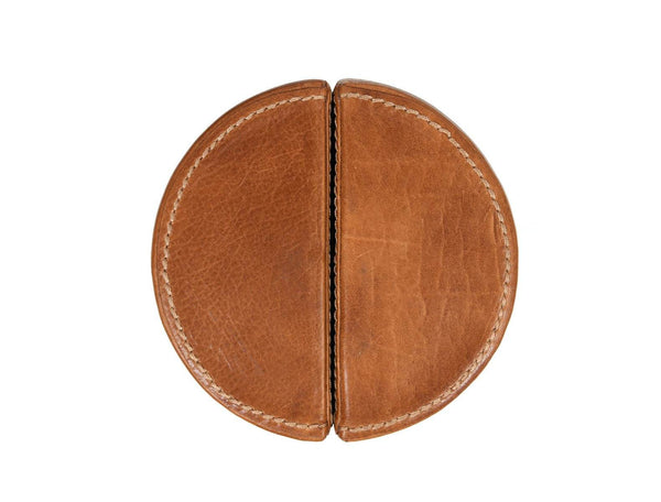 Glam Leather Bookend – Caramel Brown - Aaron Leather Goods