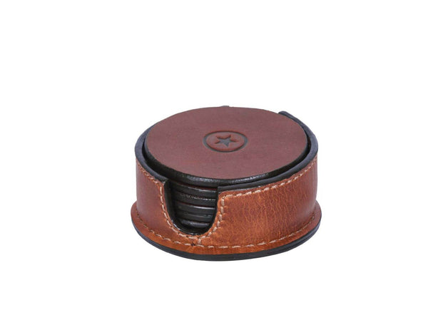 Leather Coaster & Table Organizer Combo - Aaron Leather Goods