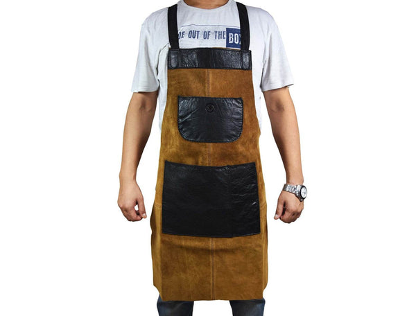 Florence Suede Apron - Raven Black - Aaron Leather Goods