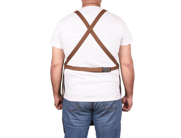Leon Waxed Canvas Apron - Seaweed Green - Aaron Leather Goods