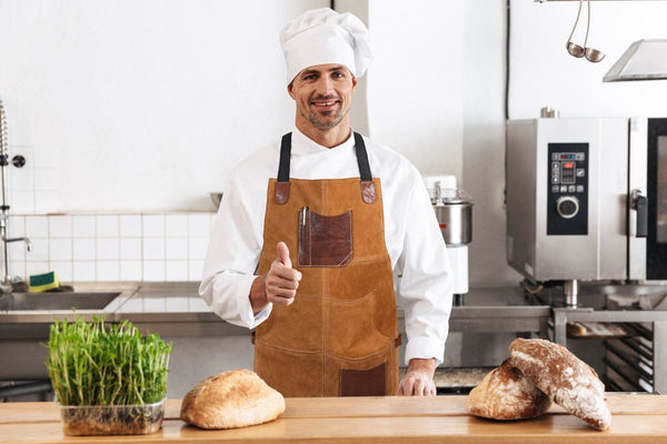 Arucas Suede Apron - Caramel Brown - Aaron Leather Goods