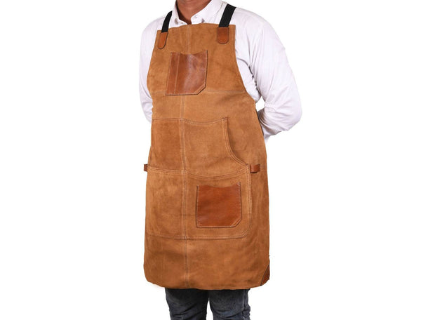 Florence Suede Apron - Light Brown - Aaron Leather Goods