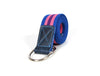 Enova Canvas Belt with D - ring - Pink Blue - Aaron Leather Goods