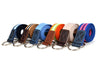 Enova Canvas Belt with D - ring - Pink Blue - Aaron Leather Goods