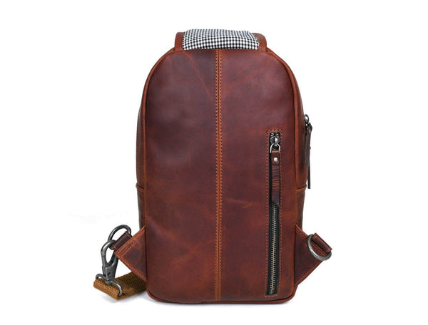 Alvin Leather Backpack - Dark Brown - Aaron Leather Goods