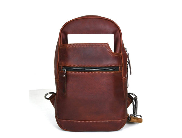 Alvin Leather Backpack - Dark Brown - Aaron Leather Goods