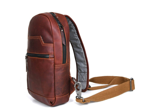 Alvin Leather Backpack - Dark Brown - Aaron Leather Goods