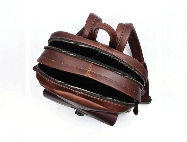 Marseille Leather Backpack – Walnut Brown - Aaron Leather Goods