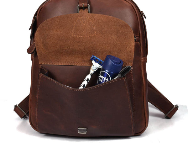 Marseille Leather Backpack – Walnut Brown - Aaron Leather Goods