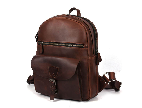 Marseille Leather Backpack – Walnut Brown - Aaron Leather Goods