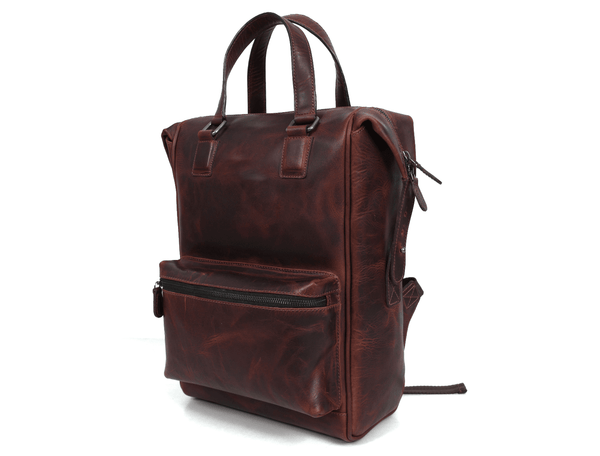 Oakland Leather Backpack - Walnut Brown - Aaron Leather Goods
