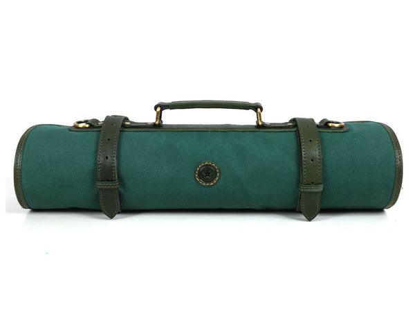 Malaga Canvas Knife Roll - Pine Green - Aaron Leather Goods