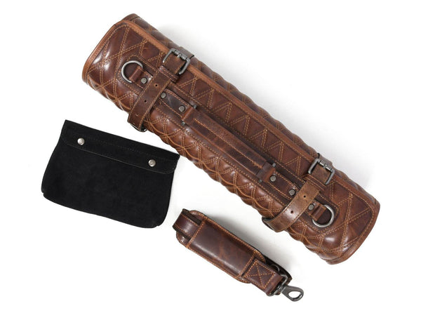 Arctic Blade Quilted Leather Knife Roll - Sienna - Aaron Leather Goods