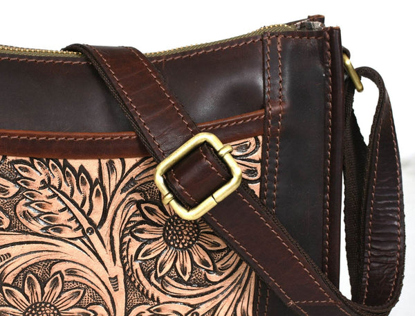 Madison Ladies Handmade Bag - Dark Brown - Aaron Leather Goods
