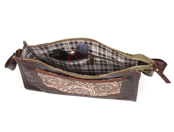 Madison Ladies Handmade Bag - Dark Brown - Aaron Leather Goods