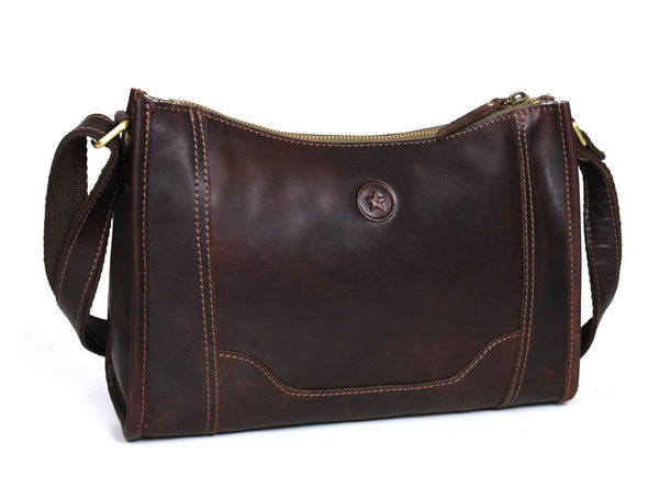 Madison Ladies Handmade Bag - Dark Brown - Aaron Leather Goods
