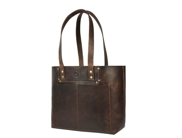 Charlotte Travel Tote Bag Combo - Walnut Brown - Aaron Leather Goods
