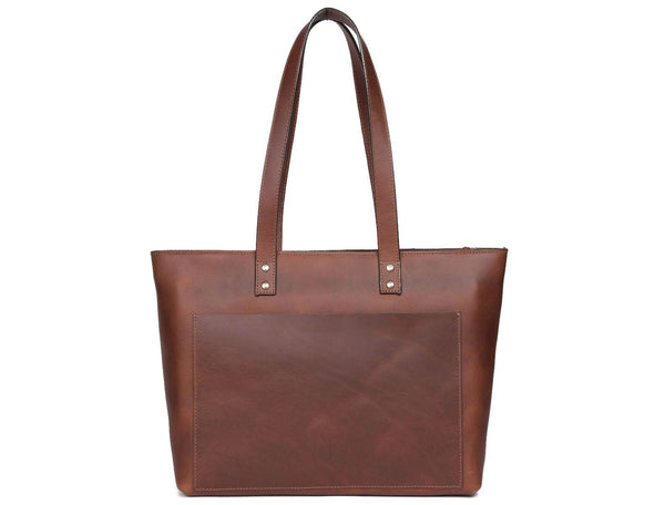 Velour Leather Tote Bag - Aaron Leather Goods