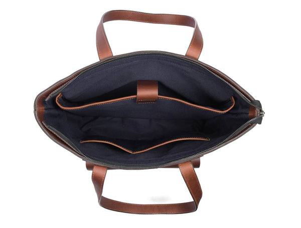 Velour Leather Tote Bag - Aaron Leather Goods
