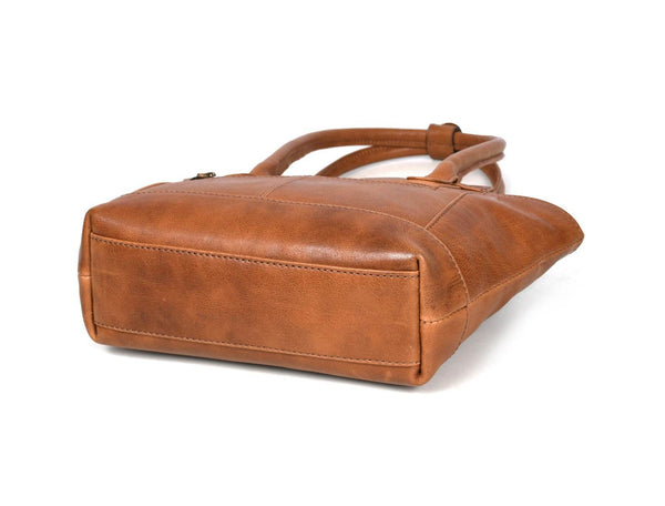 Ajo Leather Tote Bag - Caramel Brown - Aaron Leather Goods