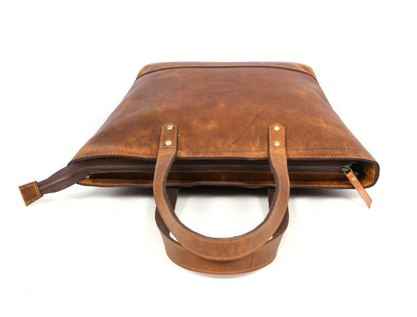 Mieres Travel Tote Bag – Chestnut - Aaron Leather Goods