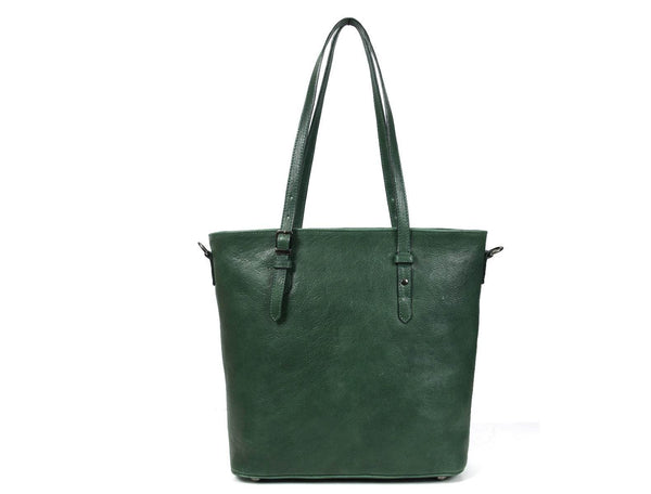 Abron Leather Tote Bag For Women - Green - Aaron Leather Goods