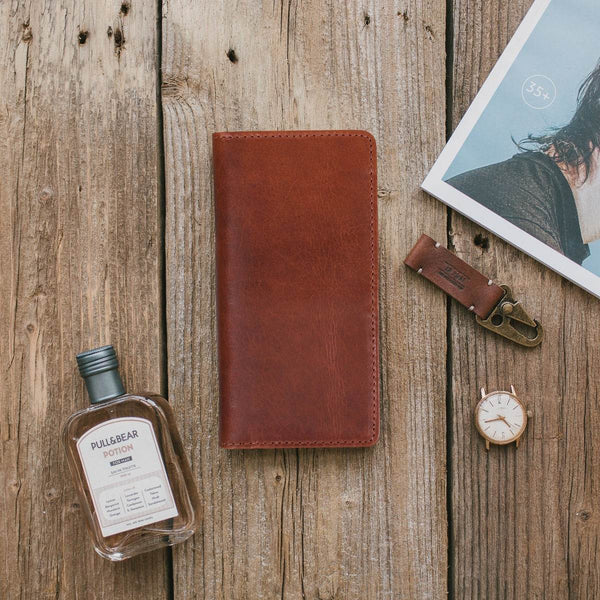 Austin Leather Wallet - Caramel - Aaron Leather Goods
