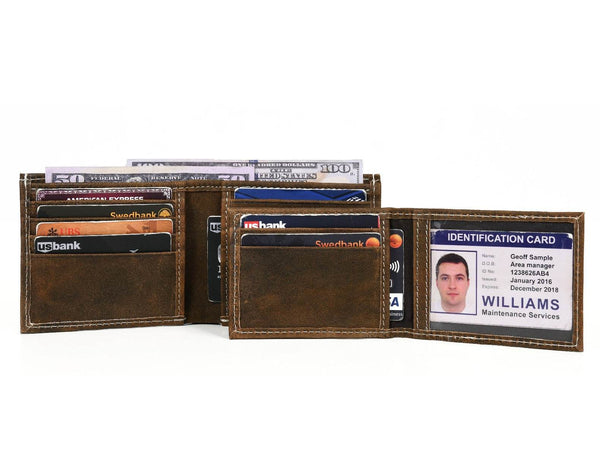 Cuenca Leather Bifold Mens Wallet - Cedar - Aaron Leather Goods