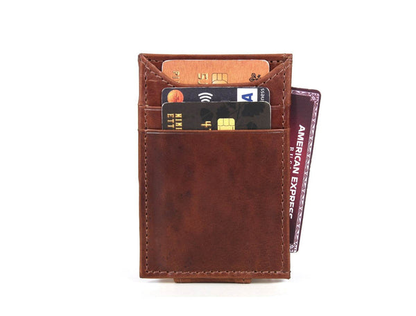 Sestao Leather Minimalist Money Clip Wallet - Merlot - Aaron Leather Goods