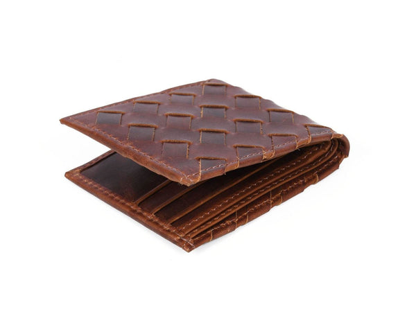 Detroit Leather Bi - fold Mens Wallet - Brown - Aaron Leather Goods