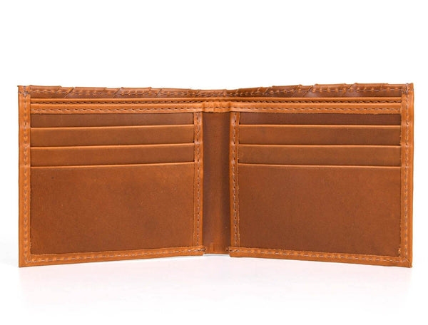 Detroit Leather Bi - fold Mens Wallet - Chestnut - Aaron Leather Goods
