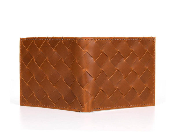 Detroit Leather Bi - fold Mens Wallet - Chestnut - Aaron Leather Goods