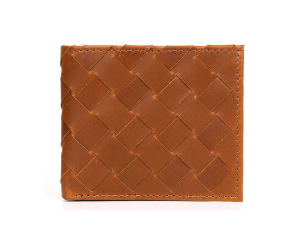 Detroit Leather Bi - fold Mens Wallet - Chestnut - Aaron Leather Goods