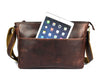 Savona Leather Messenger Bag - Walnut Brown - Aaron Leather Goods