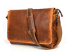 Boulder Leather Messenger Bag & Organizer Combo - Caramel - Aaron Leather Goods