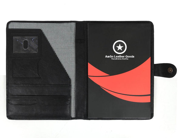 Marsala Leather Organizer - Black - Aaron Leather Goods