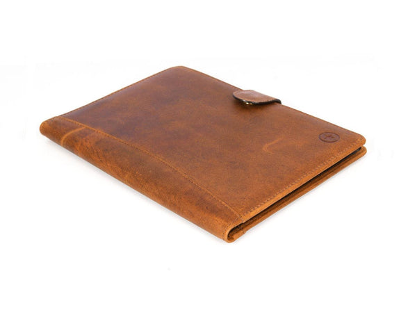 Aaron Leather Goods leather Briefcase & Organizer Combo - Brown - Aaron Leather Goods