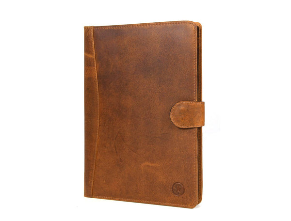 Aaron Leather Goods leather Briefcase & Organizer Combo - Brown - Aaron Leather Goods