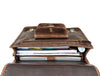 Ancona Leather Office Bag 15" - Dark Brown - Aaron Leather Goods