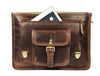 Ancona Leather Office Bag 15" - Brown - Aaron Leather Goods