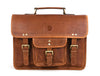 Ancona Leather Office Bag 15" - Gingerbread - Aaron Leather Goods