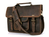 Aaron Leather Goods leather Briefcase & Organizer Combo - Brown - Aaron Leather Goods