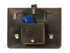 Ancona Leather Office Bag 15" - Brown - Aaron Leather Goods